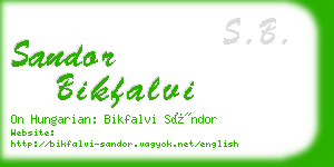 sandor bikfalvi business card